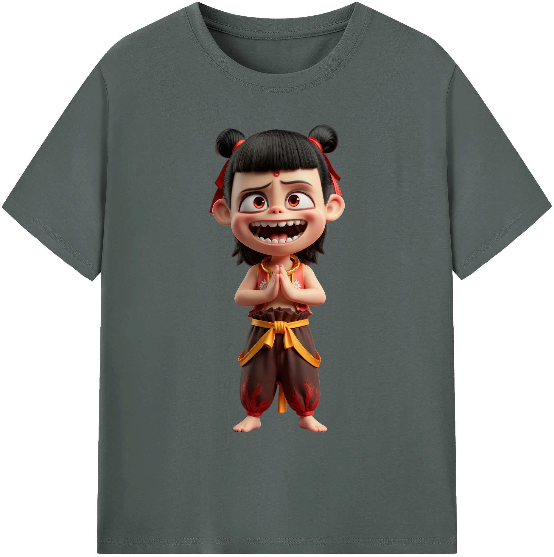 （画像用） Ne Zha 2 ナタ 魔童の大暴れ 綿100％ メンズ半袖Tシャツ｜肌触りやわらか＆通気性